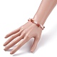 Bracelet extensible en perles de cornaline naturelle (teinte) et de quartz rose pour femme BJEW-AL00003-17-3