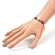 Bracciale elasticizzato con perle di vetro rotonde per ragazze adolescenti BJEW-JB07075-5