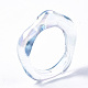 透明樹脂指輪  ABカラーメッキ  ライトスカイブルー  usサイズ6 3/4(17.1mm) RJEW-T013-001-E06-6