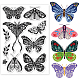 GLOBLELAND Butterfly Moth Flower Clear Stamps Butterfly Sentiment Background Silicone Clear Stamp Animal Theme Seals for DIY Scrapbooking Journals Decorative Cards Making Photo Album DIY-WH0167-57-0496-1
