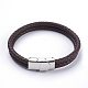 Braided Leather Cord Multi-Strand Bracelets BJEW-F291-10B-1
