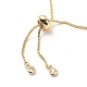 Bracelet coulissant avec pendentif en forme de cœur en zircone cubique transparente avec chaînes en laiton pour femme BJEW-JB08788-4