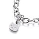 304 Stainless Steel Kitten Charm Bracelets BJEW-I278-01P-2