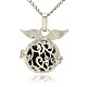 Silver Color Plated Brass Hollow Round Cage Pendants KK-J230-01S-1