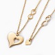 304 Stainless Steel Pendant Necklaces NJEW-O112-01G-1