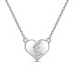 TINYSAND Broken Heart 925 Sterling Silver Cubic Zirconia Pendant Necklaces TS-N321-S-1
