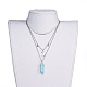 Colliers à pendentif balle turquoise synthétique NJEW-JN02414-06-4