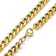 Vacuum Plating 201 Stainless Steel Cuban Link Chain Necklace with 304 Stainless Steel Clasps for Men Women NJEW-M194-01D-G-3