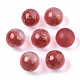 Transparent Spray Painted Frosted Glass Beads GLAA-N035-05C-03-1