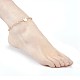 Glass Beads Charm Anklets AJEW-AN00235-03-4