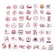 50Pcs Cartoon Vinyl Pink Ribbon Stickers STIC-Q001-08A-2