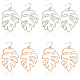 Anattasoul 4 пара 2 цветов сплав полые висячие серьги в виде листьев монстера для женщин EJEW-AN0001-18-1