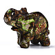 Ornamento modello elefante assemblato in bronzo naturale e diaspro imperiale sintetico G-N330-62-4