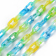 Zweifarbige sprühlackierte handgefertigte transparente Acrylkabelketten TACR-T022-01G-1