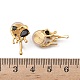 Серьги-клипсы из латунного микропаве из циркония EJEW-K286-11G-5
