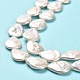 Fili di perle di keshi di perle barocche naturali PEAR-J007-04-4
