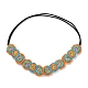 Bandeau de cheveux en caoutchouc élastique perlé en verre et en plastique rétro pour femmes filles OHAR-B005-01D-1