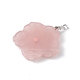 Gros pendentifs en quartz rose naturel G-B040-01P-11-4