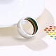 Anello scanalato interno smaltato con bandiera dell'orgoglio color arcobaleno RABO-PW0001-033B-P-1