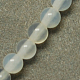 Natural White Agate Gemstone Bead Strands G-R148-2mm-8-2