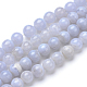 Chapelets de perle en agate de dentelle bleue naturelle G-R412-17-6mm-1
