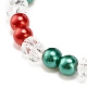 Bracelet extensible en perles d'acrylique avec breloques en alliage d'émail BJEW-JB08292-8