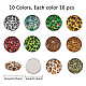 Sunnyclue 1 scatola 100 pezzi 10 colori cabochon in vetro tondo leopardato cabochon 12mm cupole flatback per creazione di gioielli accessori per la lavorazione GLAA-SC0001-04-7