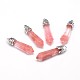 Bullet Platinum Plated Alloy Natural & Synthetic Mixed Stone Pointed Pendants G-F228-06-RS-2