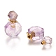 Faceted Natural Amethyst Openable Perfume Bottle Pendants G-I287-06G-C-4