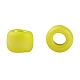 TOHOラウンドシードビーズ  日本製シードビーズ  （402f）黄色の不透明なレインボーマット  8/0  3mm  穴：1mm  約222PCS /ボトル  10 G /ボトル SEED-JPTR08-0402F-3