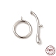 Rhodium Plated 925 Sterling Silver Toggle Clasps STER-G038-03P-1