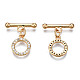 Brass Micro Pave Clear Cubic Zirconia Toggle Clasps X-KK-Q278-014-NF-2