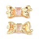 Brass Pave Cubic Zirconia Connector Charms KK-L208-01G-06-1
