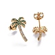 Brass Micro Pave Cubic Zirconia Stud Earrings EJEW-L224-16G-2