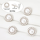 Nbeads 12 pieza de botones de perlas de metal con forma de flor de 25 mm FIND-NB0003-71P-2