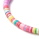 Handmade Polymer Clay Heishi Beads Stretch Bracelet BJEW-JB07351-6