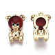 Brass Micro Pave Cubic Zirconia Charms KK-N231-148-NF-2