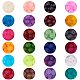 PandaHall 1 Box (about 480pcs) 24 Color 8mm Frosted Transparent Round Glass Beads Assortment Kits For Jewelry Making Hole: 1.3-1.6mm GLAA-PH0006-01-4
