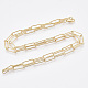 Brass Round Oval Paperclip Chain Necklace Making MAK-S072-05B-G-2