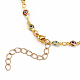 Brass Evil Eye Lampwork Link Chain Necklaces NJEW-JN02948-3