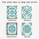 SUPERDANT Bohemian Unframed Canvas Prints Geometric Pattern Wall Decor Minimalist Abstract Modern Neutral Green Wall Art Prints for Living Room Bedroom 6 Pieces AJEW-WH0173-139-7