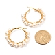Anello di perle naturali orecchini a cerchio per donna ragazza EJEW-JE04685-02-4