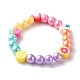 Set di braccialetti elasticizzati con perline acriliche opache per bambini BJEW-JB06403-3