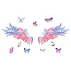 Superdant adesivi ali rosa farfalle colorate arte della parete ali di piume decalcomanie da muro stacca e attacca adesivi murali rimovibili per la camera della ragazza decorazione della stanza dei bambini DIY-WH0228-597-1
