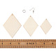 Yilisi fai da te a forma di rombo con ciondoli in legno naturale kit per orecchino DIY-YS0001-14-7