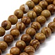 Chapelets de perles en pierre en bois naturel X-G-G763-05-10mm-1