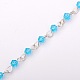 Chaînes de perles de verre bicone manuelles pour fabrication de bracelets et colliers AJEW-JB00048-03-1