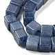 天然石ブルーアベンチュリンビーズ連売り  キューブ  6~6.5x6~6.5x6~6.5mm  穴：1.2mm  約63~64個/連  15''~15.16''（38.1~38.5センチメートル） G-Q1008-B15-3