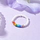 Anneaux extensibles en perles de verre pour femmes RJEW-JR00657-2