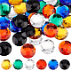 Olycraft 60 pcs strass acryliques à dos plat 30 mm strass ronds cabochons acryliques paillettes gemmes cosplay gemmes bijoux pour la fabrication de bijoux fantaisie embellissements cosplay - 6 couleurs OACR-OC0001-16A-1
